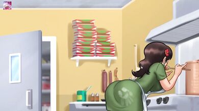 Tony's Wife Maria Gives Anon a Public Blowjob at the Pizza Shop During Gameplay