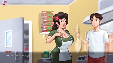 Tony's Wife Maria Gives Anon a Public Blowjob at the Pizza Shop During Gameplay