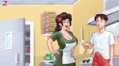 Tony's Wife Maria Gives Anon a Public Blowjob at the Pizza Shop During Gameplay