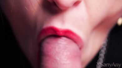 Extreme Macro Blowjob ASMR Bridle Licks Slow Sucking Explosive Cumshot