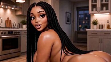 Wrong Package Right Neighbor Destroyed by Dildo Delivery Ebony Interracial Kitchen Sex