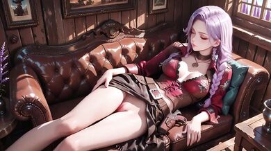 Purple-Haired Cowgirl Destroyed By Gushing Orgasm In Desert Sunset With Rifle