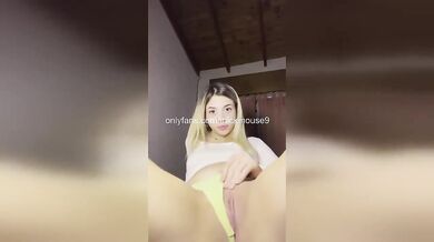 18 Year Old Blonde Amateur Smashes Creampie On Live Stream Pushes It Out NASTY