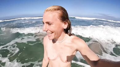 Blonde Nudist Destroyed With Gushing Facial At Public Nude Beach Exhibitionist Amateur