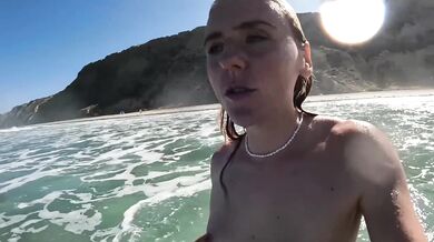 Blonde Nudist Destroyed With Gushing Facial At Public Nude Beach Exhibitionist Amateur