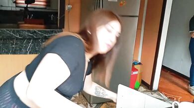 Horny Stepsister Destroyed By Rough Sex In The Kitchen