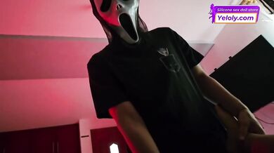 Halloween Party Blowjob Destroyed Big Tits and Latina Big Ass Reverse Cowgirl Fucking Amateur Real Couple