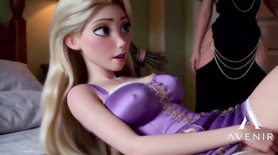 Rapunzel and Gothel Destroyed in Ai Cartoon Lesbian Scene