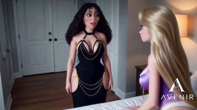 Rapunzel and Gothel Destroyed in Ai Cartoon Lesbian Scene