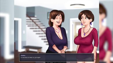 Debbie And Diane Scissoring in Summertime Saga Destroyed and Gushing Cumshot