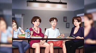 Debbie And Diane Scissoring in Summertime Saga Destroyed and Gushing Cumshot