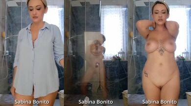 Italian Stepmom MILF Big Ass In Shower Voyeur Amateur