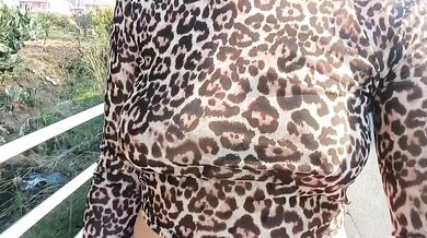 Public Flashing Of Big Natural Tits And Fingering Of A Pussy On The Street Gushing Destroyed