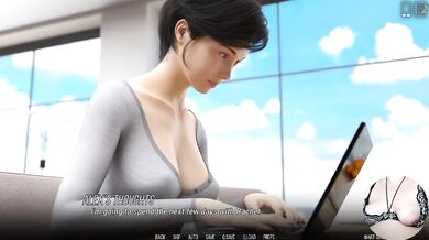 3D Hentai Slutty Teen Brushes Small Boobs No Bra Public
