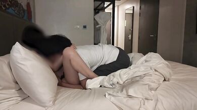 Overseas Hotel Amateur Couple Sweet Sex Japanese Real Couple French Kiss Gushing Middle