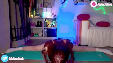 Ginger Red Head Slim Tattoo Teen Tease Naked Sexy Ass Yoga
