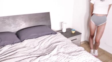 Naughty Stepsister Sucks Cock and Gets Fingered in Parents Bed