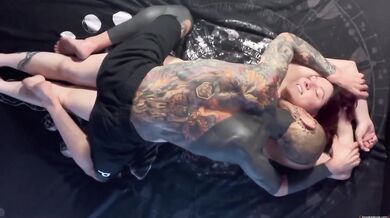 Oiled Up Massage Passionate Sex Big Dick Tattooed Daddy Hoss Kado Fucks BBW Redhead Blake Jones Multiple Cumshot Creampie