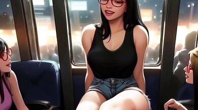 Japanese Train Hentai Destroyed by Footjob Feet Licking Cum on Feet