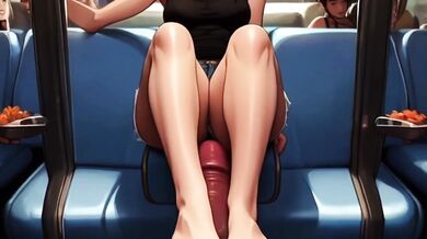 Japanese Train Hentai Destroyed by Footjob Feet Licking Cum on Feet