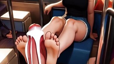 Pretty Girl On The Train Asks For A Footrub And It Leads To Gushing Cum Dripping Footjob Destruction