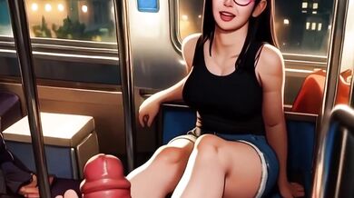 Pretty Girl On The Train Asks For A Footrub And It Leads To Gushing Cum Dripping Footjob Destruction
