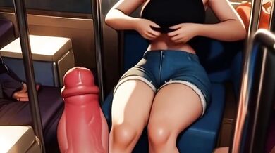 Asian Hentai Girl Gives Best Public Footjob On Train With Big Dick