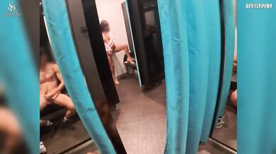 Caught Milf Deepthroat Big Cock in Dressing Room