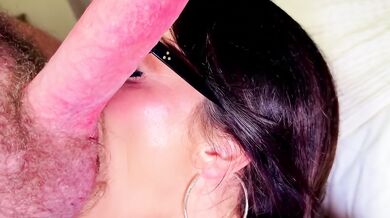 Virgin Brunette Glasses Amateur Blowjob Facial Destroyed