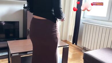 Verified Amateur Hijab Cleaner Bends Over for Money with Big Ass Doggystyle and Creampie Cumshot
