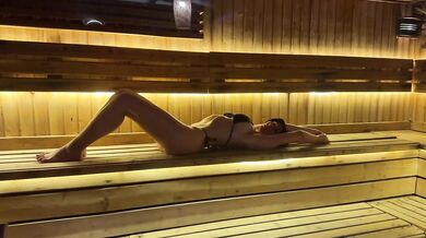 Hot Sauna Session in Bikini Sweat and Steam Destroyed Gushing Choked HD Porn Solo Female Verified Amateurs
