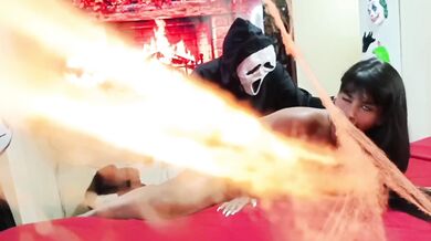 Big Titted Stepmom In Ghostface Mask Destroyed Ghost Face On Halloween With Big Ass Step Mom Cumshot
