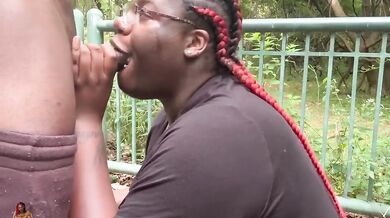 Ebony BBW Destroyed Gushing Choked by Random BBC on Trailway
