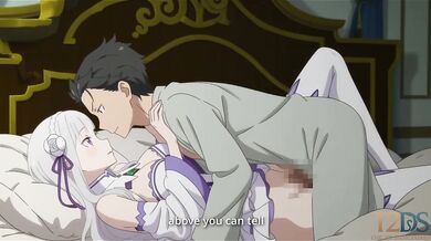 Emilia Comforts Subaru After a Bad Dream Then Asks Him to Stay So He Gets Destroyed Gushing Choked by Creamy Handjobs and Kissing
