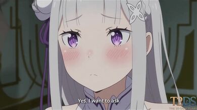 Emilia Comforts Subaru After a Bad Dream Then Asks Him to Stay So He Gets Destroyed Gushing Choked by Creamy Handjobs and Kissing
