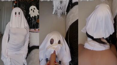 Hot Halloween Phantom Blowjob Destroyed Gushing POV Latina Big Tits