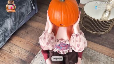 Horny Stepsister Destroyed In Pumpkin Rough Sex Gushing