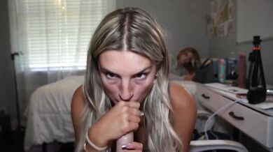 My College Roommate Walked in on Me Sucking Her Boyfriends Cock and I Did Not Stop Until He Came on My Face