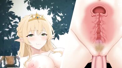 Blonde MILF Elf Hentai Game Destroyed Gushing Creampie Rough Big Cock