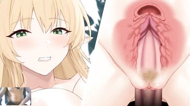 Blonde MILF Elf Hentai Game Destroyed Gushing Creampie Rough Big Cock