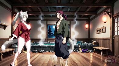 Busty Neko Girl Destroyed By Samurai Hard Cock Cumshot