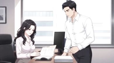 Boss fucks hot secretary with big tits and ass for promotion in office