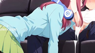 Miku Nakano the quintessential schoolgirl gets destroyed gushing and choked