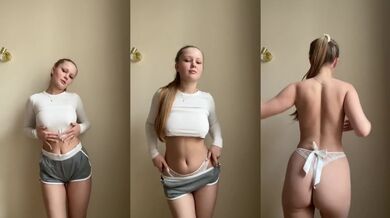 Hot Blonde Curvy Slut Masturbating With Perfect Natural Big Tits