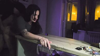 Fast Sex in Kitchen Gets Destroyed with Big Dick Blowjob Amateur HD