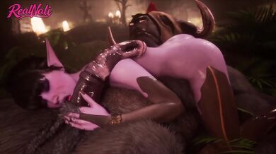 Elf Girl Destroyed by Two Minotaurs Rough Monster Cock Threesome Furry Animation