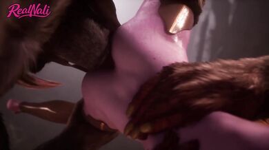 Elf Girl Destroyed by Two Minotaurs Rough Monster Cock Threesome Furry Animation