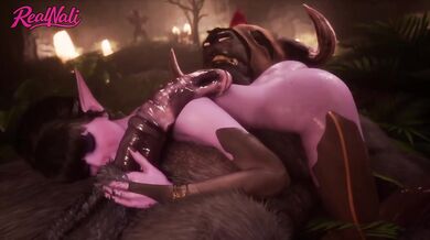 Elf Girl Destroyed by Two Minotaurs Rough Monster Cock Threesome Furry Animation