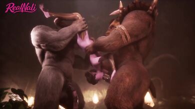 Elf Girl Destroyed by Two Minotaurs Rough Monster Cock Threesome Furry Animation