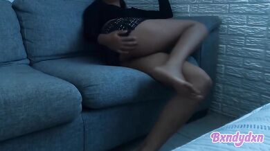 sexy latina solo pov on the sofa with big ass